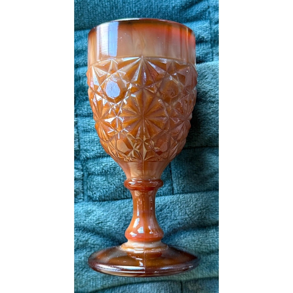 Slag Boyd Vintage Glass Brown Cup Port Glass Aperitif Shot Glass